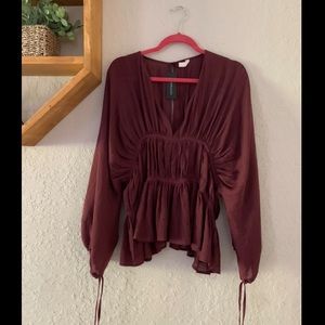 5/$25 Pinkblush maternity plunging neckline blouse